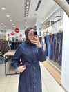 KEMERLİ GÖMLEK ELBİSE-RİNS LACİVERT