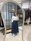 KEMERLİ PİLELİ ETEK -LACİVERT
