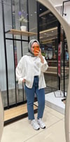 Kesik Paça Mom Pantolon | Mavi