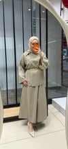 LİZA ETEKLİ KETEN TAKIM - HAKİ