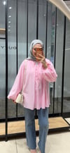 NEVA KETEN TUNİK - PEMBE