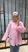 NEVA KETEN TUNİK - PEMBE