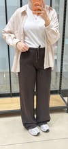 ORTA BEL LASTİKLİ PANTOLON - KAHVE