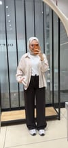 ORTA BEL LASTİKLİ PANTOLON - KAHVE