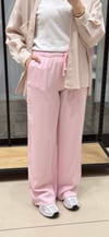 ORTA BEL LASTİKLİ PANTOLON - PEMBE
