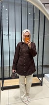 RİVA BÜZGÜLÜ GABARDİN TUNİK - KAHVE 