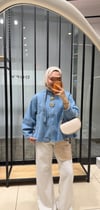 SOLE BROŞLU KOT CEKET - MAVİ