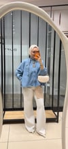 SOLE BROŞLU KOT CEKET - MAVİ