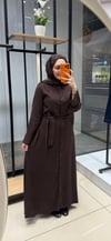 TENSEL GÖMLEK ELBİSE-KAHVE