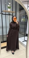TENSEL GÖMLEK ELBİSE-KAHVE