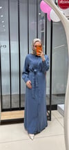 TENSEL GÖMLEK ELBİSE - MAVİ