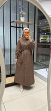 TENSEL GÖMLEK ELBİSE - VİZON