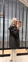 YAKA DETAYLI UZUN YAĞMURLUK - KAHVERENGİ