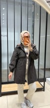 YAKA DETAYLI UZUN YAĞMURLUK - KAHVERENGİ