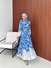 Desenli Kemerli Elbise 26K-2365