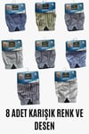 Erkek 8 Li Gömlek Desen %100 Pamuk Poplin Boxer HZL25S-AV01