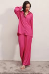 Hazelin Kadın Fuşya Alt-Üst İkili Örme Takım HZL23W-BD158581