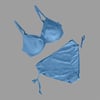 Kadın  Buz Mavi Desenli Büyük Beden Astarlı Bikini Takım HZL25S-LC4004