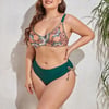 Kadın  Zümrüt Yeşil Etnik Desen Büyük Beden Bikini Takım HZL25S-LC3310