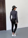Kadın Antrasit Dalgıç Kumaş Fermuar Kapamalı Parmak Geçirmeli Sweatshirt HZL25W-FRY123441