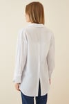 Kadın Beyaz Arkası Düğmeli Boyfriend Poplin Gömlek HZL22S-BD139521