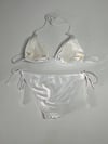 Kadın Beyaz Boyundan İp Bağlamalı Üçgen Bikini Takımı HZL25S-LC5005
