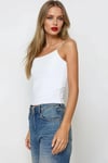 Kadın Beyaz İp Askılı Örme Body Bluz HZL24S-ZK11001