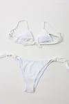 Kadın Beyaz İp Bağlamalı  Astarlı Üçgen Bikini Takım HZL24S-LC2228