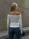 Kadın Beyaz Önden Bağlamalı Madonna Yaka Crop Bluz HZL25W-ZK10331