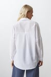 Kadın Beyaz Oversize Uzun Basic Gömlek HZL22W-BD139001