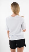 Kadın Beyaz Sarı Banana House Baskılı Bisiklet Yaka T-Shirt HZL24S-YY302