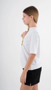 Kadın Beyaz Sarı Banana House Baskılı Bisiklet Yaka T-Shirt HZL24S-YY302