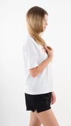 Kadın Beyaz Sarı Banana House Baskılı Bisiklet Yaka T-Shirt HZL24S-YY302