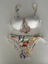 Kadın Beyaz Taş İşlemeli Astarlı Bikini Takım HZL25S-LC208