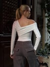 Kadın Beyaz Tek Omuz Asimetrik Kesim Bodysuit HZL25W-ZK11521