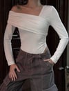 Kadın Beyaz Tek Omuz Asimetrik Kesim Bodysuit HZL25W-ZK11521