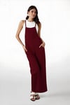 Kadın Bordo Ayarlanabilir Askılı Cepli Bol Paça Bahçıvan Tulum Hzl22s-bd170191