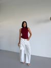 Kadın Bordo Balıkçı Yaka Sıfır Kol Sandy Crop Bluz HZL26S-FRY123931