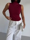 Kadın Bordo Balıkçı Yaka Sıfır Kol Sandy Crop Bluz HZL26S-FRY123931