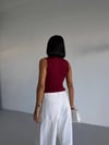 Kadın Bordo Balıkçı Yaka Sıfır Kol Sandy Crop Bluz HZL26S-FRY123931