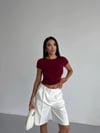 Kadın Bordo Bisiklet Yaka Sandy Bluz HZL25S-FRY123191