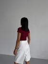 Kadın Bordo Bisiklet Yaka Sandy Bluz HZL25S-FRY123191