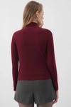 Kadın Bordo Büzgü Detay Balıkçı Yaka Sandy Bluz HZL25W-BD19251
