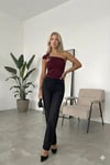 Kadın Bordo Gold Toka Detay Omuz Drape Detaylı Sandy Bluz HZL26W-FRY123741