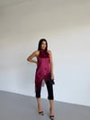 Kadın Bordo Halter Yaka Dantel İşlemeli Asimetrik Saten Bluz HZL26S-FRY123901