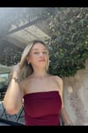 Kadın Bordo Katlamalı Straplez Bluz HZL24S-ZK11301