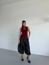 Kadın Bordo Tül Detay Degaje Yaka Yanlardan Drapeli Sandy Bluz HZL26S-FRY123791