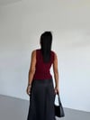 Kadın Bordo Tül Detay Degaje Yaka Yanlardan Drapeli Sandy Bluz HZL26S-FRY123791
