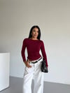 Kadın Bordo Uzun Kollu Sany Bluz HZL25S-FRY123351