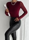 Kadın Bordo Uzun Tül Kol Sandy Bluz HZL25W-FRY122521